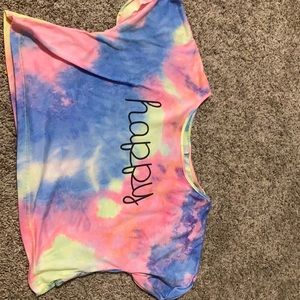 Cute preppy neon tye dye shirt medium